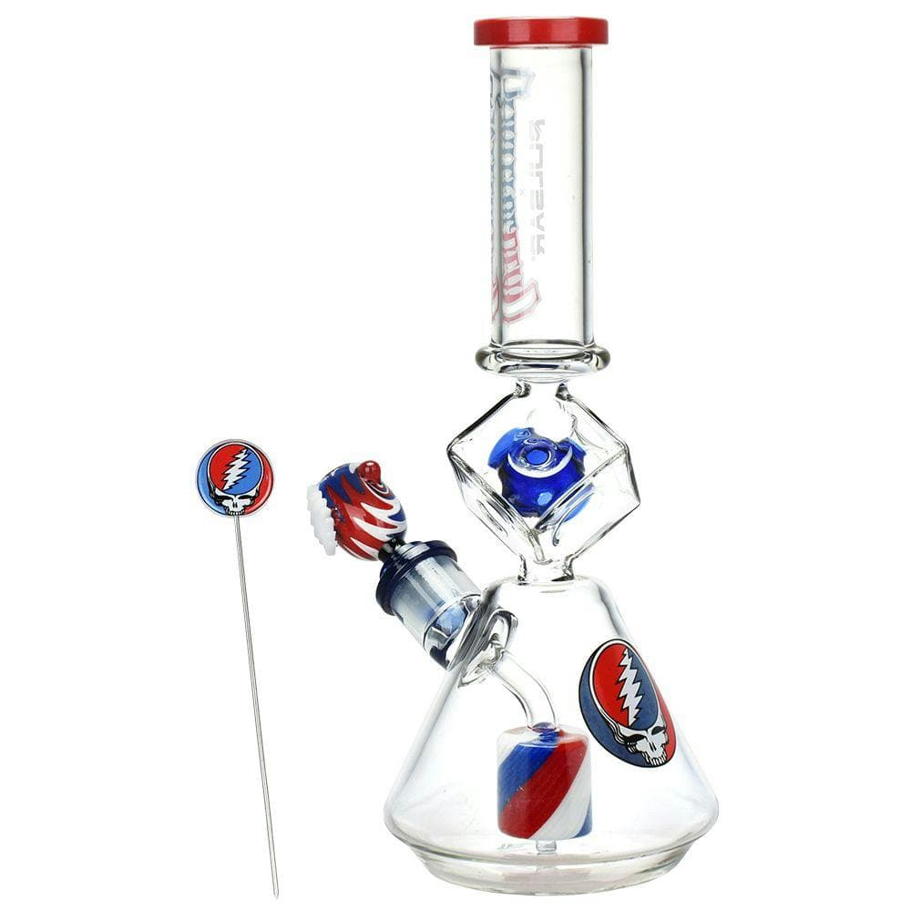 Grateful Dead x Pulsar Inception Cube Beaker Glass Water Pipe - 12.75" / 14mm F - 