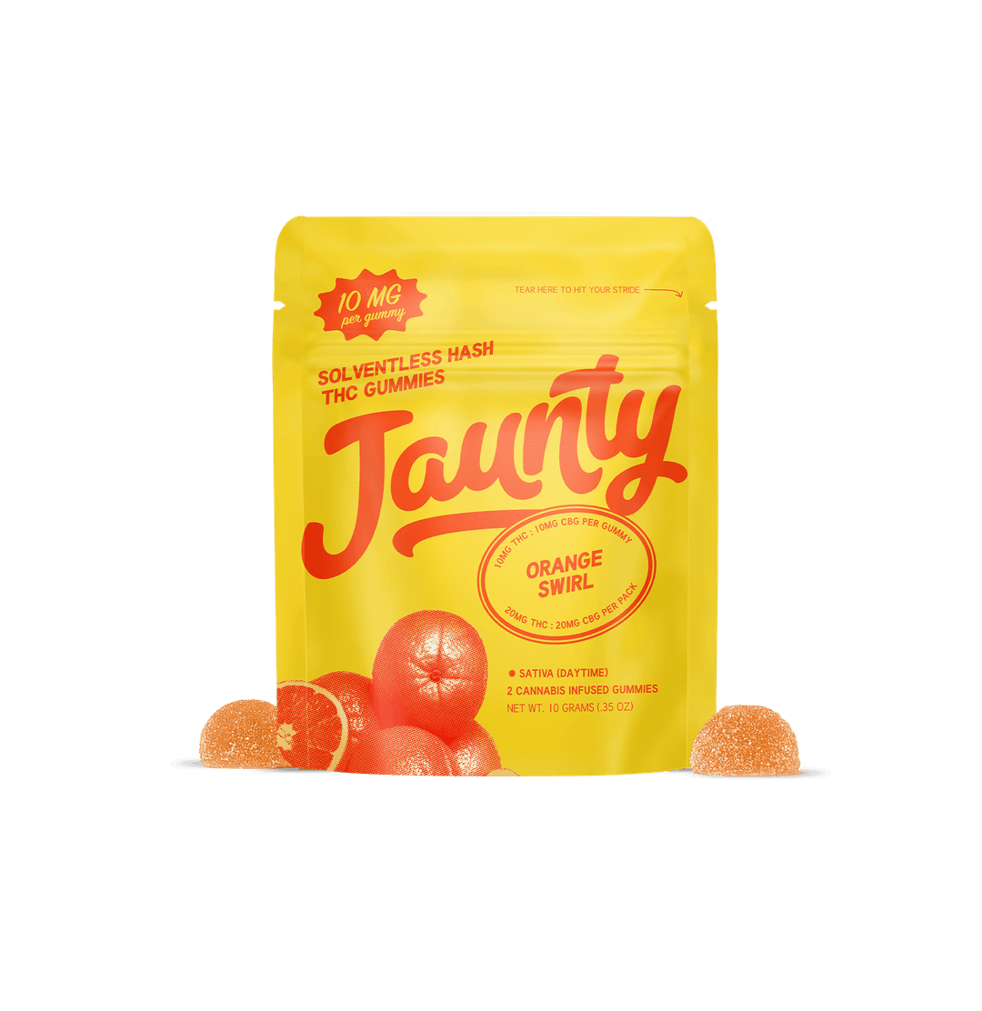 Orange Swirl  • Hash-Infused Gummies • 20mg • 2pk - Jaunty | Treehouse Cannabis