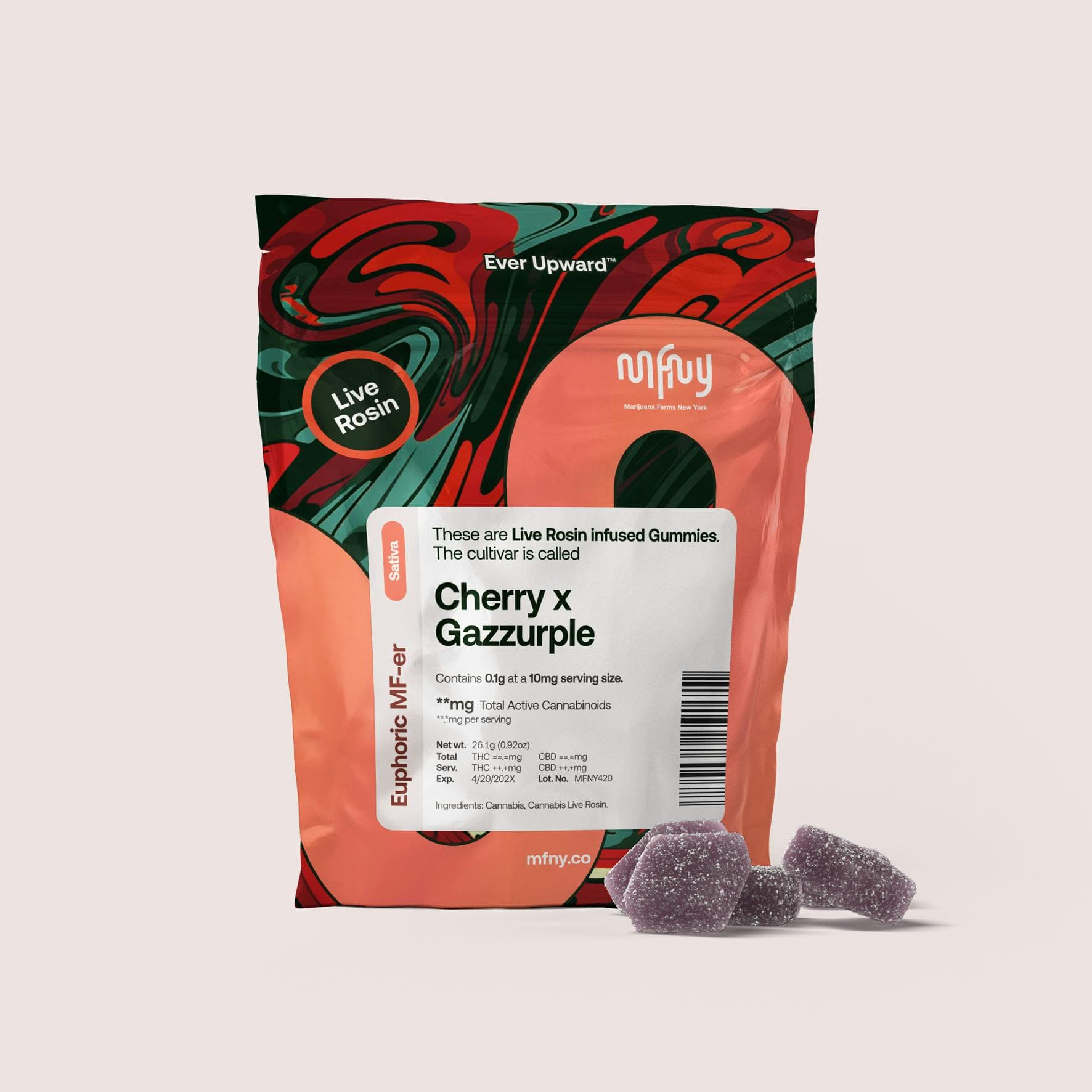 product image for Cherry x Gazzurple Live Rosin Gummies 10 Pack 100mg