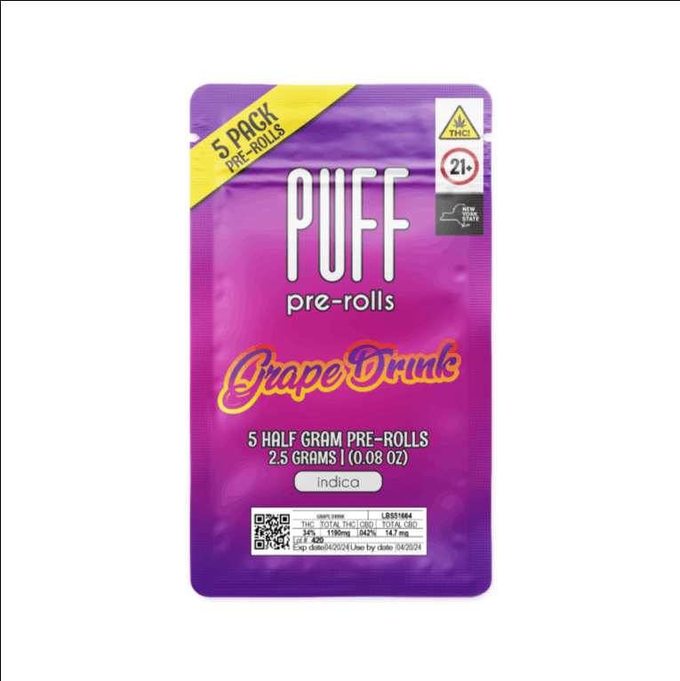 Grape Drink 5 pack pre-rolls 2.5g - PUFF
