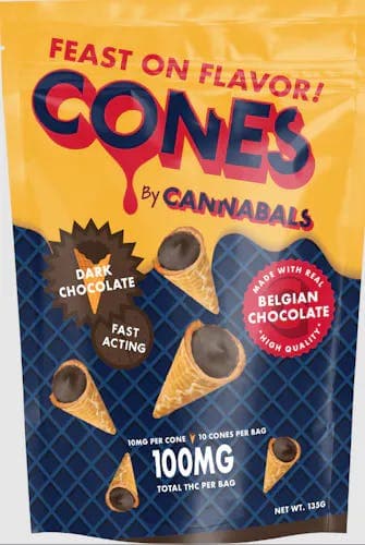 product image for Dark Chocolate Cannabals Cones 10 Pack 100mg