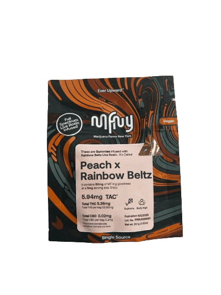 Peach x Rainbow Beltz • Live Rosin Gummies • 10 Pack • MFNY - MFNY | Treehouse Cannabis