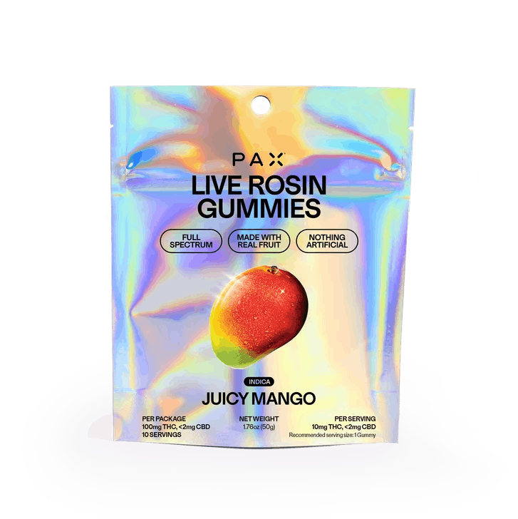 product image for Juicy Mango Live Rosin Gummies 10 pack 100mg
