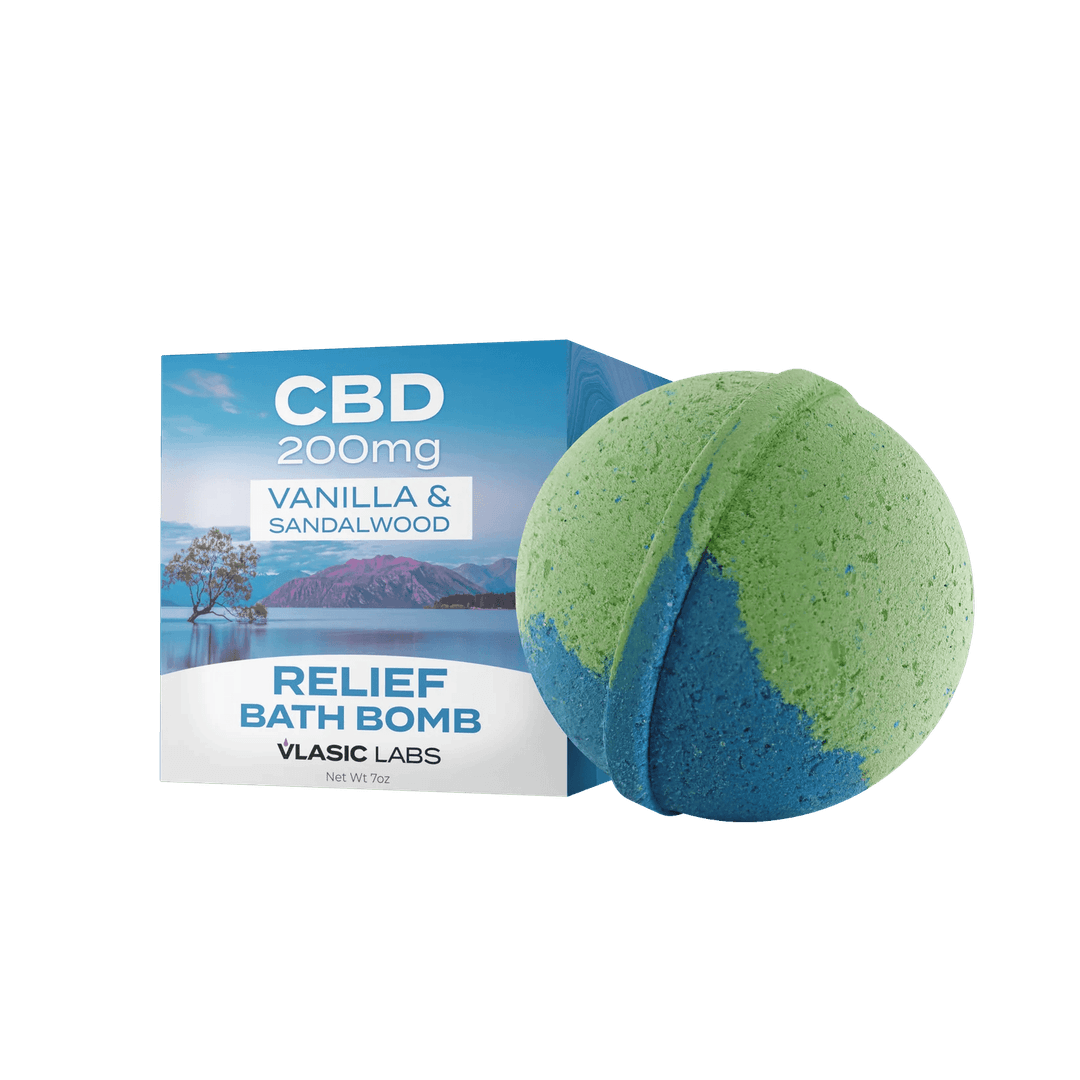 Relief Bath Bomb with Vanilla and Sandalwood • 200mg - Vlasic Labs | Treehouse Cannabis