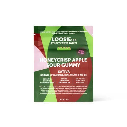 product image Loosie Honey Crisp Apple Sour Gummies | 100mg THC | 100mg THC-V