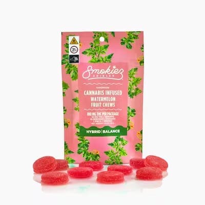 Sweet Watermelon 10 Pack Gummies THC: 100mg - Smokiez