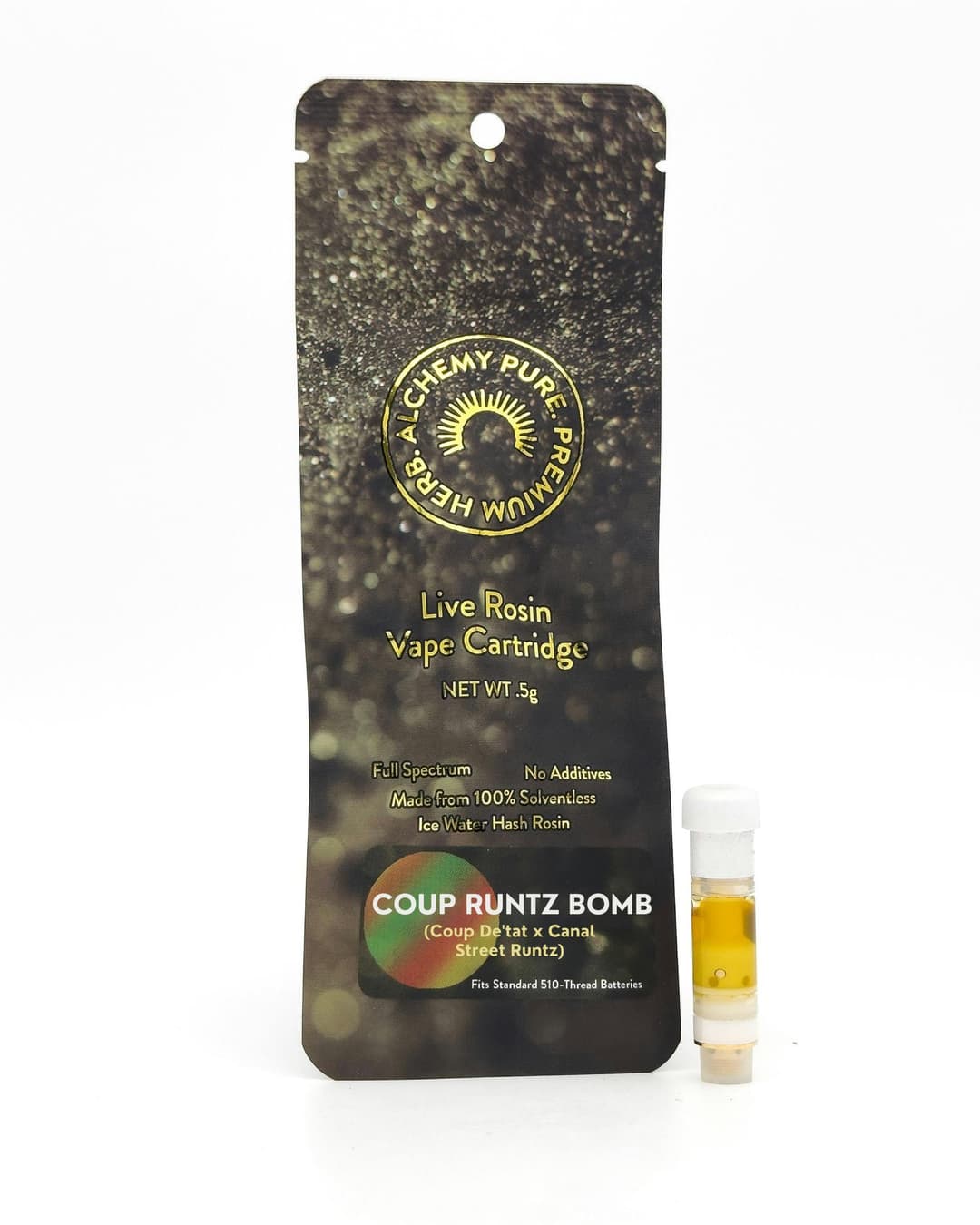 Coup Runtz Bomb  • Live Rosin Vape Cartridge • .5g - Alchemy Pure | Treehouse Cannabis