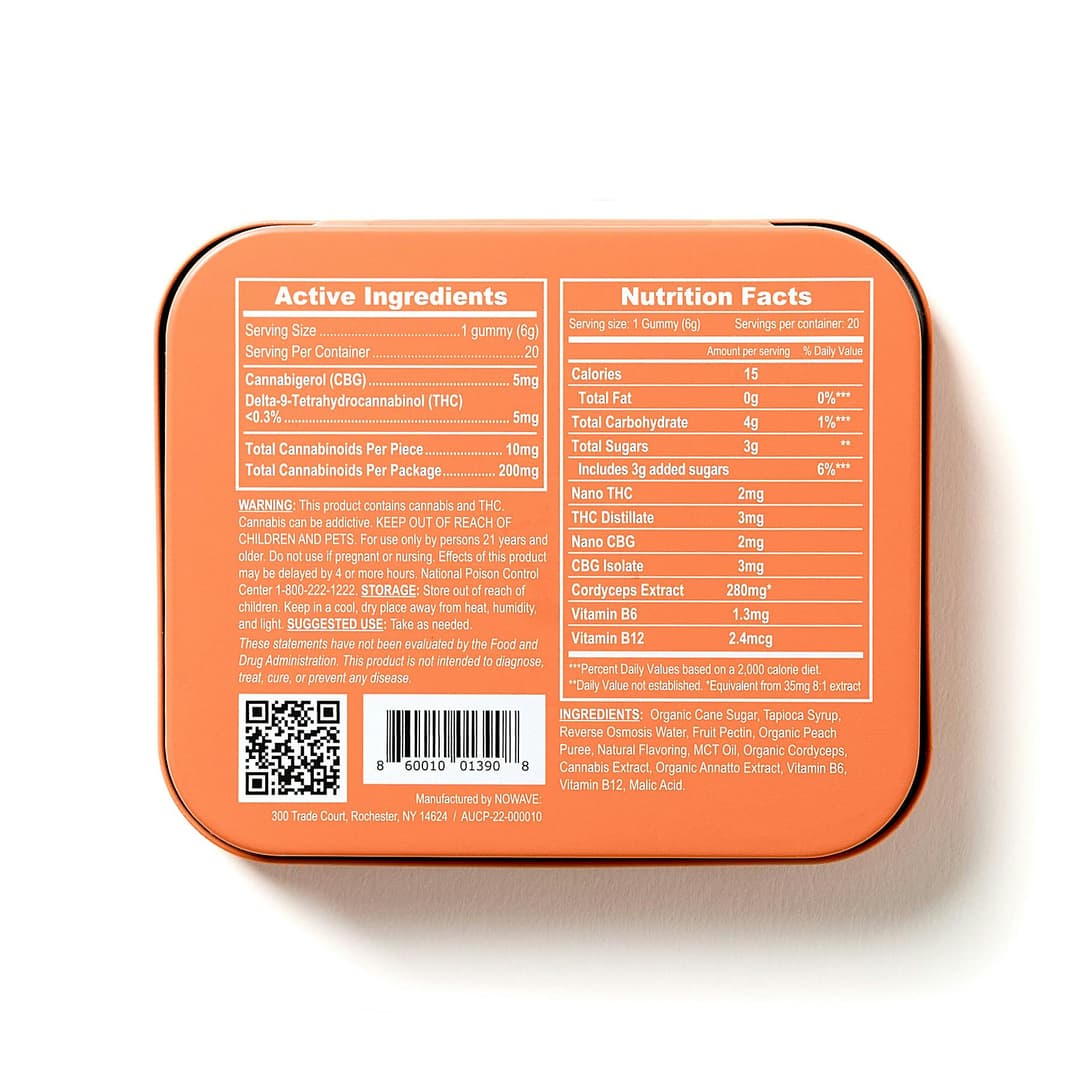 Peach "Daily Elevation" • 20 Pack • Gummies • THC: 100mg, CBD: 100mg - Eaton Botanicals | Treehouse Cannabis