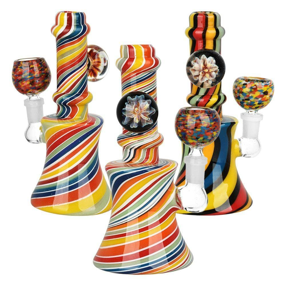 Flowering Spirals Glass Water Pipe - 5.5" / 10mm F / Colors Vary -  | Treehouse Cannabis