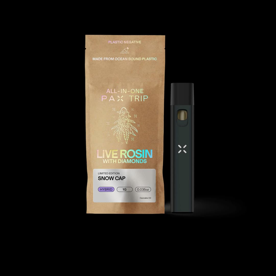 Snow Caps  • Live Rosin w/ Diamonds Disposable 1g - PAX | Treehouse Cannabis