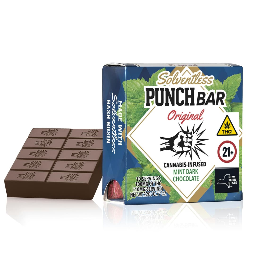 Solventless Mint Dark Chocloate Bar • 100mg - Punch Bar | Treehouse Cannabis