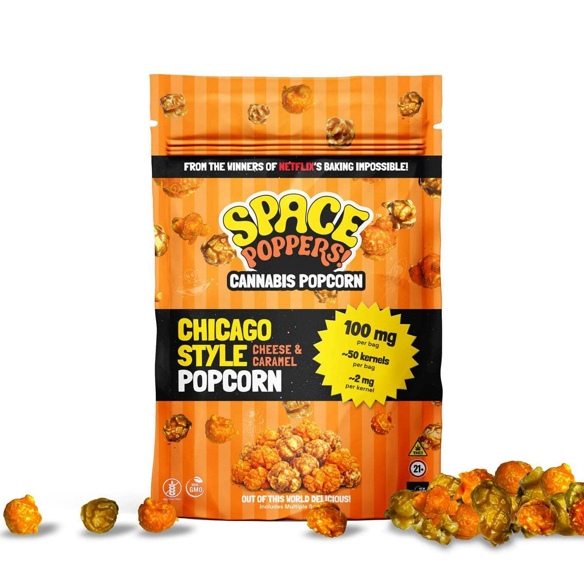 product image Chicago Style Caramel & Cheese Infused Popcorn | 100mg
