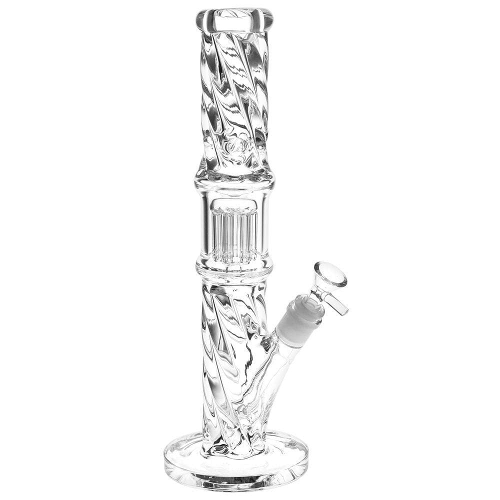 Translucent Twisty Jellyfish Perc Straight Glass Water Pipe • 13.75" -  | Treehouse Cannabis