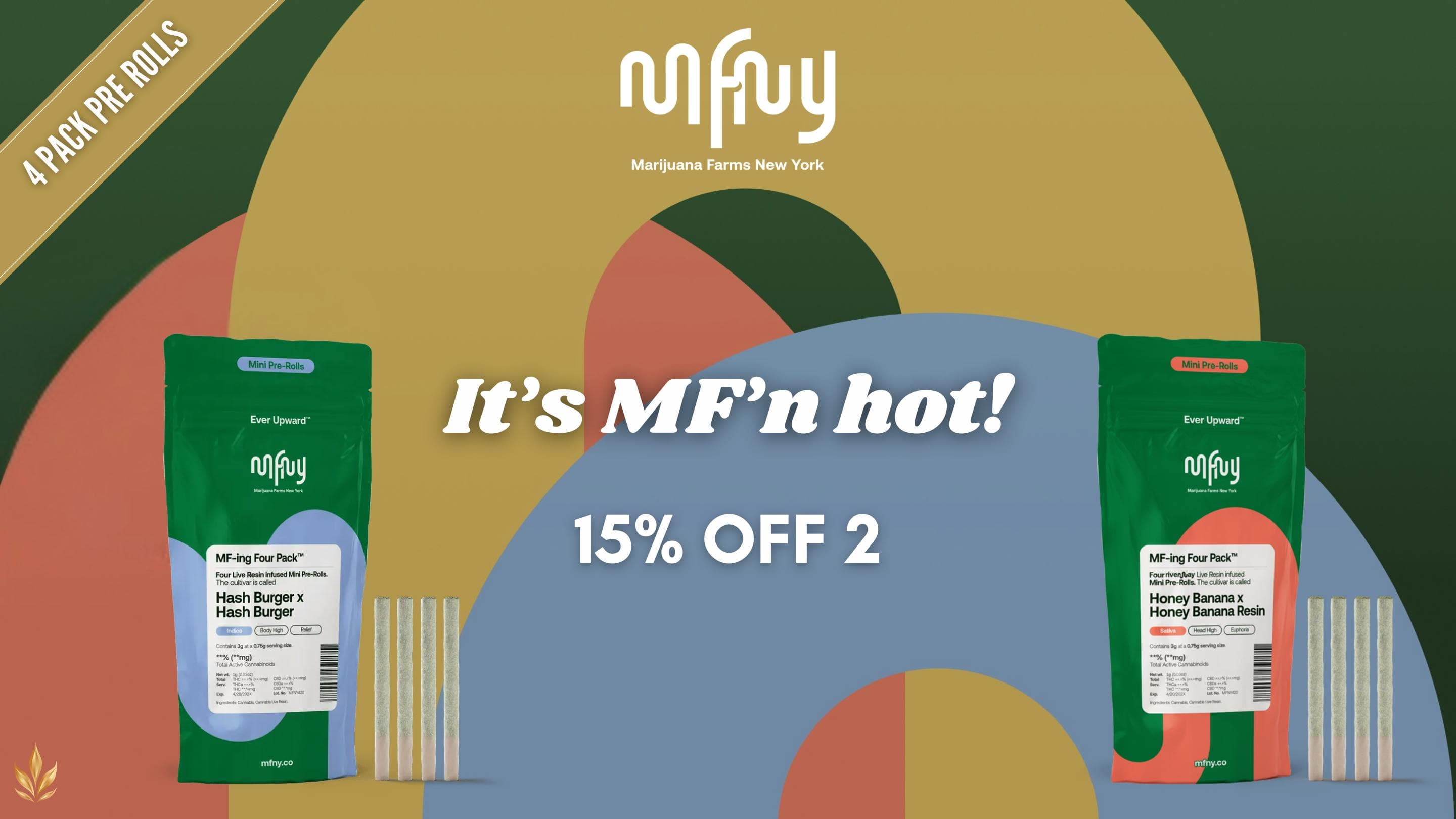 MFNY 4-Pack Pre-Rolls – 15% Off 2