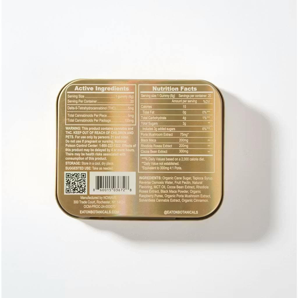 Golden Ticket Cinnamon Cacao Live Rosin Gummies 20 pack 100mg - Eaton Botanicals