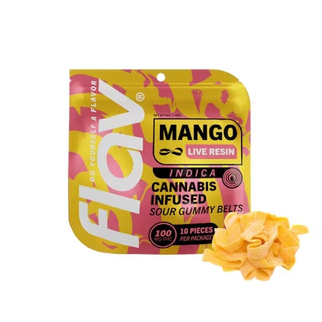 Mango Sour Belts Flav 10 pack 100mg - 