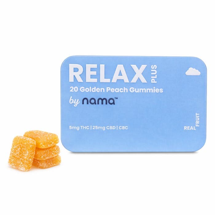 product image for Relax Plus Golden Peach Gummies THC/CBD/CBC 100mg