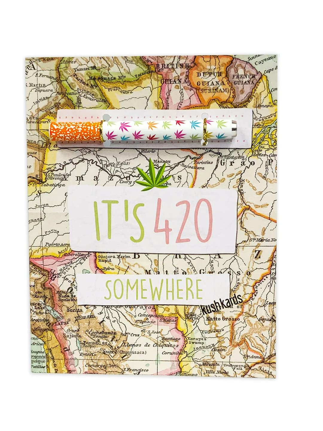 It's 420 Somewhere Greeting Card w/ One Hitter - KushKards | Treehouse Cannabis