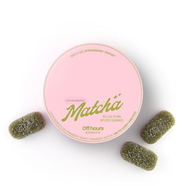 Strawberry Parfait Strawberry Matcha • Live Rosin Gummies • 100mg - Off Hours | Treehouse Cannabis