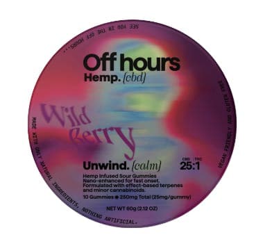Unwind • Hemp Gummies • 250mg CBD + 10mg CBD - Off Hours | Treehouse Cannabis