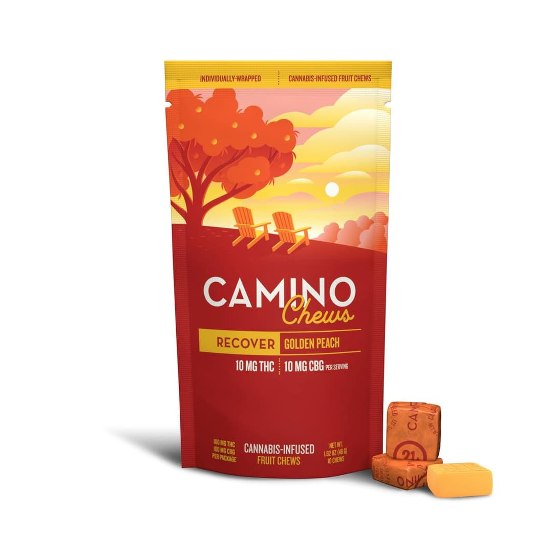 Golden Peach 'Recover' Camino Chews 10mg THC: 10mg CBG [10pk] - Camino | Treehouse Cannabis