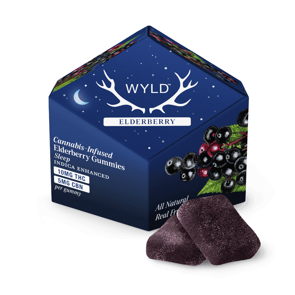 product image Elderberry 2:1 CBN + Indica Enhanced | 10 Pack | Gummies | THC: 100mg, CBN: 50mg