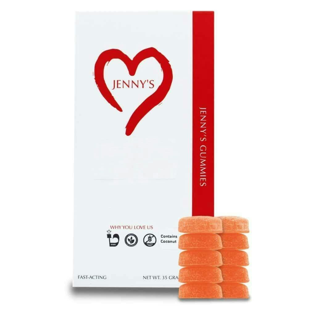 Exotic Passion Fruit Mango Gummies 2:1 THC/CBN • 10pk • 100mg - Jenny Loves Me | Treehouse Cannabis