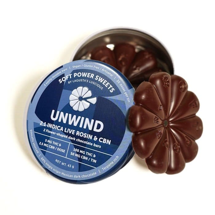 product image for Unwind Live Rosin Chocolate 2:1 100mg THC 50mg CBN 20 Pack