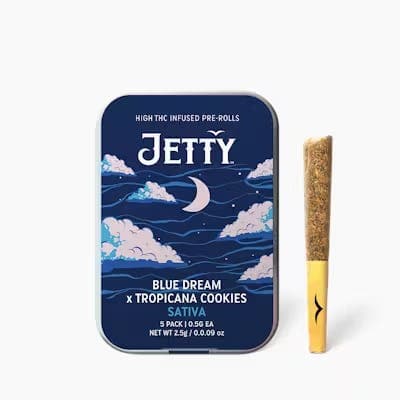 Blue Dream x Tropicana Cookies Jetty 5 pack Infused Pre Rolls - Jetty Extracts