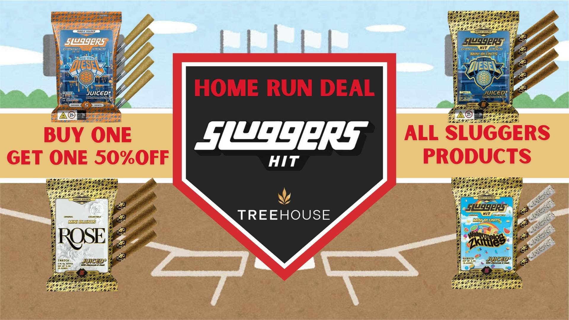 Buy One Get One 50% off all Sluggers products