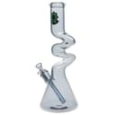 SeshGear Electro Zig Zag Beaker Glass Water Pipe - 14.75" / 14mm F / Colors Vary