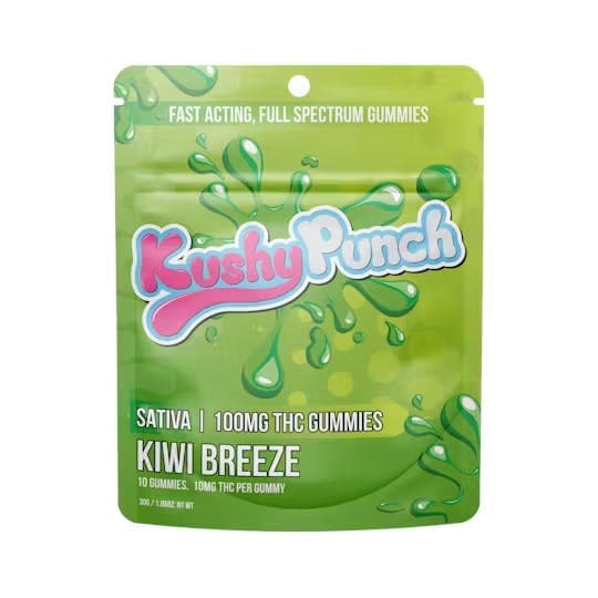 Kiwi Breeze Gummies • 10  Pack 100mg - Kushy Punch | Treehouse Cannabis