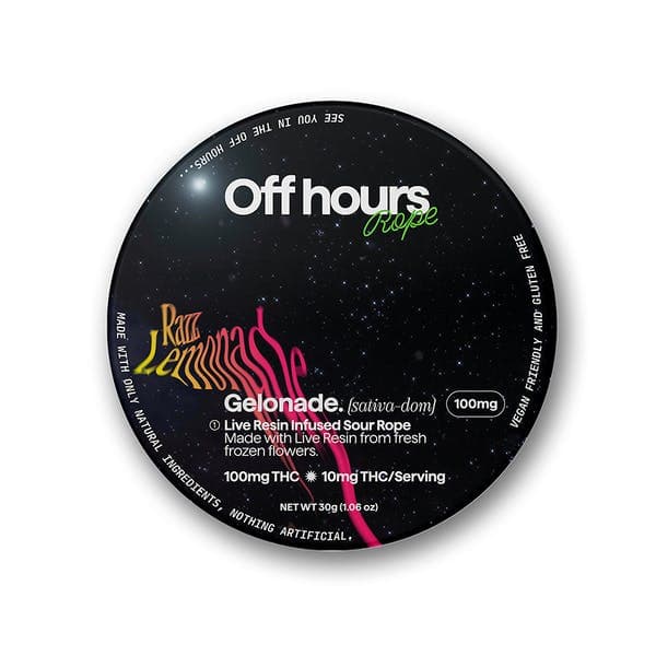 product image for "Gelonade"Sour Raspberry Lemonade Live Resin Gummie Rope 100mg