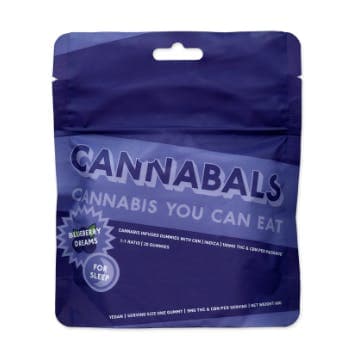 product image for Blueberry Dream Sleep Blend 1:1 100mg THC / 100mg CBN 20 pack