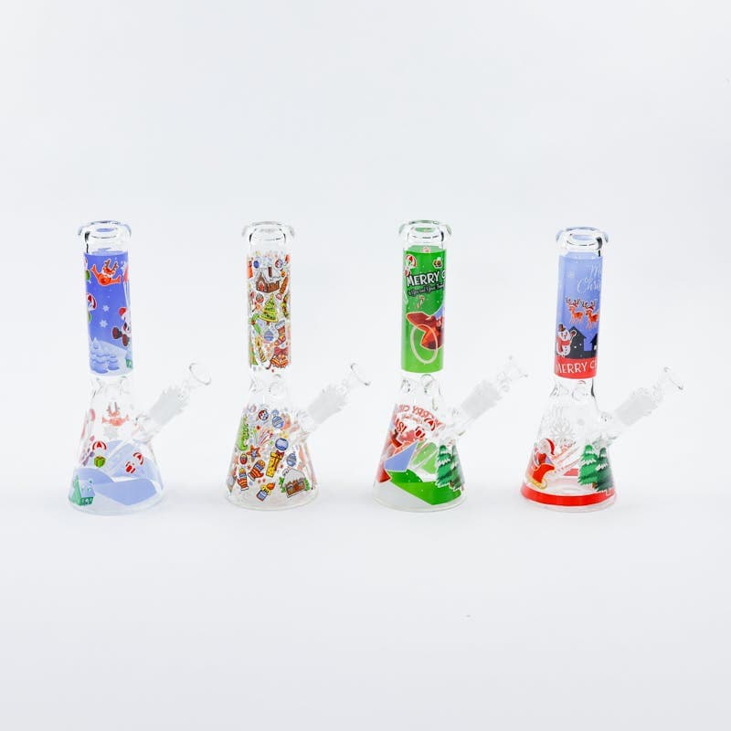 10" Baked On Holiday Beaker Bong with Flower Bowl - LuvBuds | Treehouse Cannabis