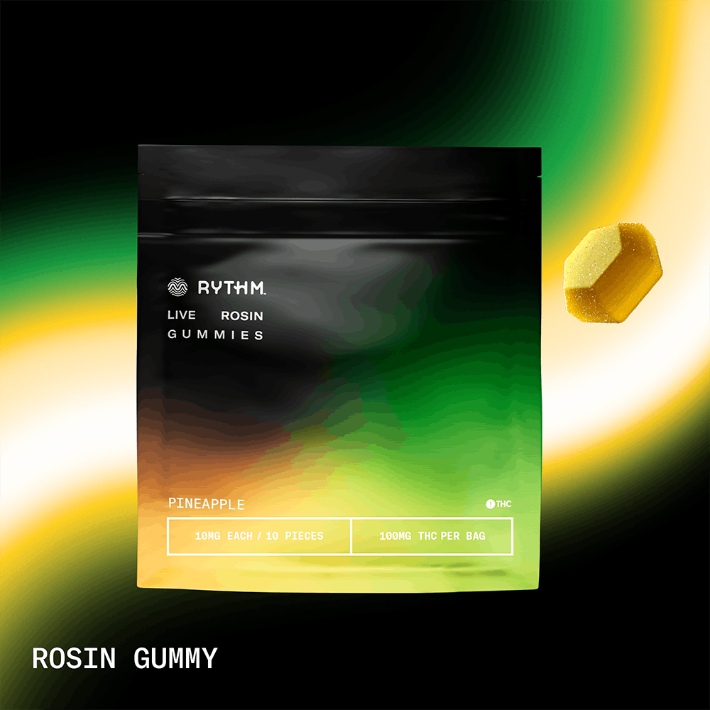 Pineapple Live Rosin Gummies • 10 pack • 100mg - RYTHM | Treehouse Cannabis