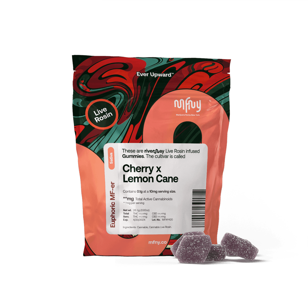 Cherry x Lemon Cane • Live Rosin Gummies • 10 Pack • 100mg - MFNY | Treehouse Cannabis