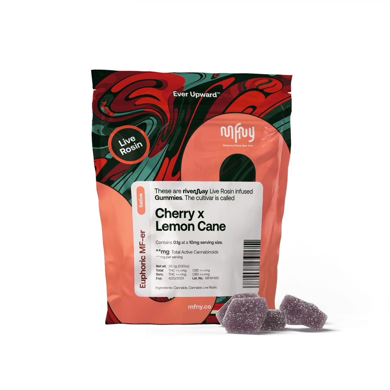 product image for Cherry x Lemon Cane Live Rosin Gummies 10 Pack 100mg