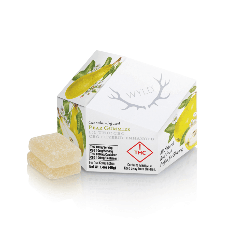 Pear 1:1 CBG + Hybrid Enhanced Gummies • THC: 100mg - Wyld | Treehouse Cannabis