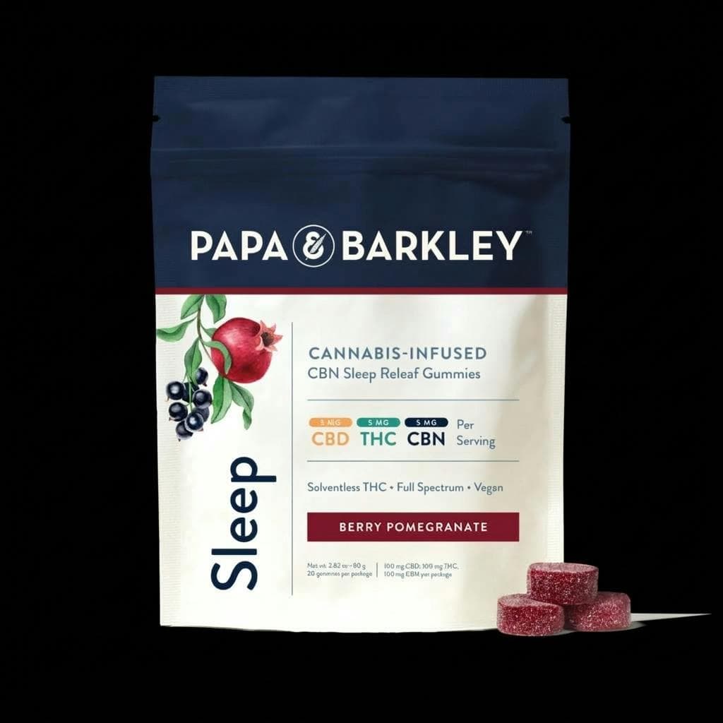 1:1:1 CBN:THC:CBD Sleep Releaf Gummy - Berry Pomegranate - Papa & Barkley | Treehouse Cannabis