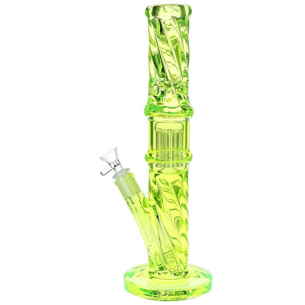 Translucent Twisty Jellyfish Perc Straight Glass Water Pipe • 13.75" -  | Treehouse Cannabis
