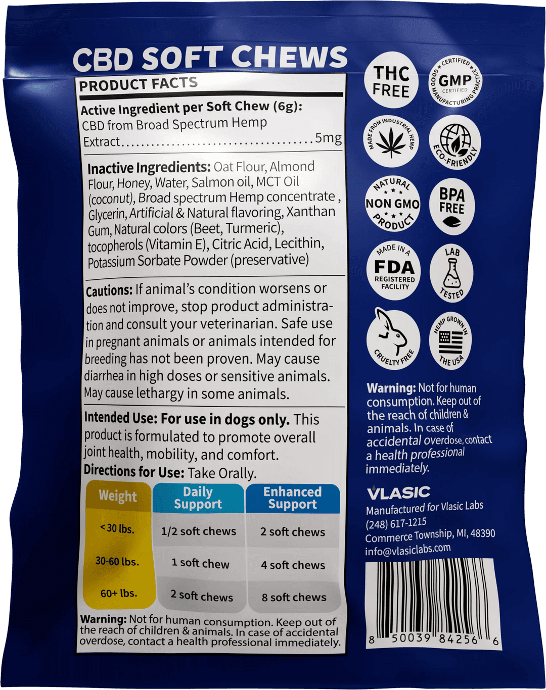 4 pack Salmon Flavored CBD Chew For Dogs  • 20mg - Vlasic Labs | Treehouse Cannabis
