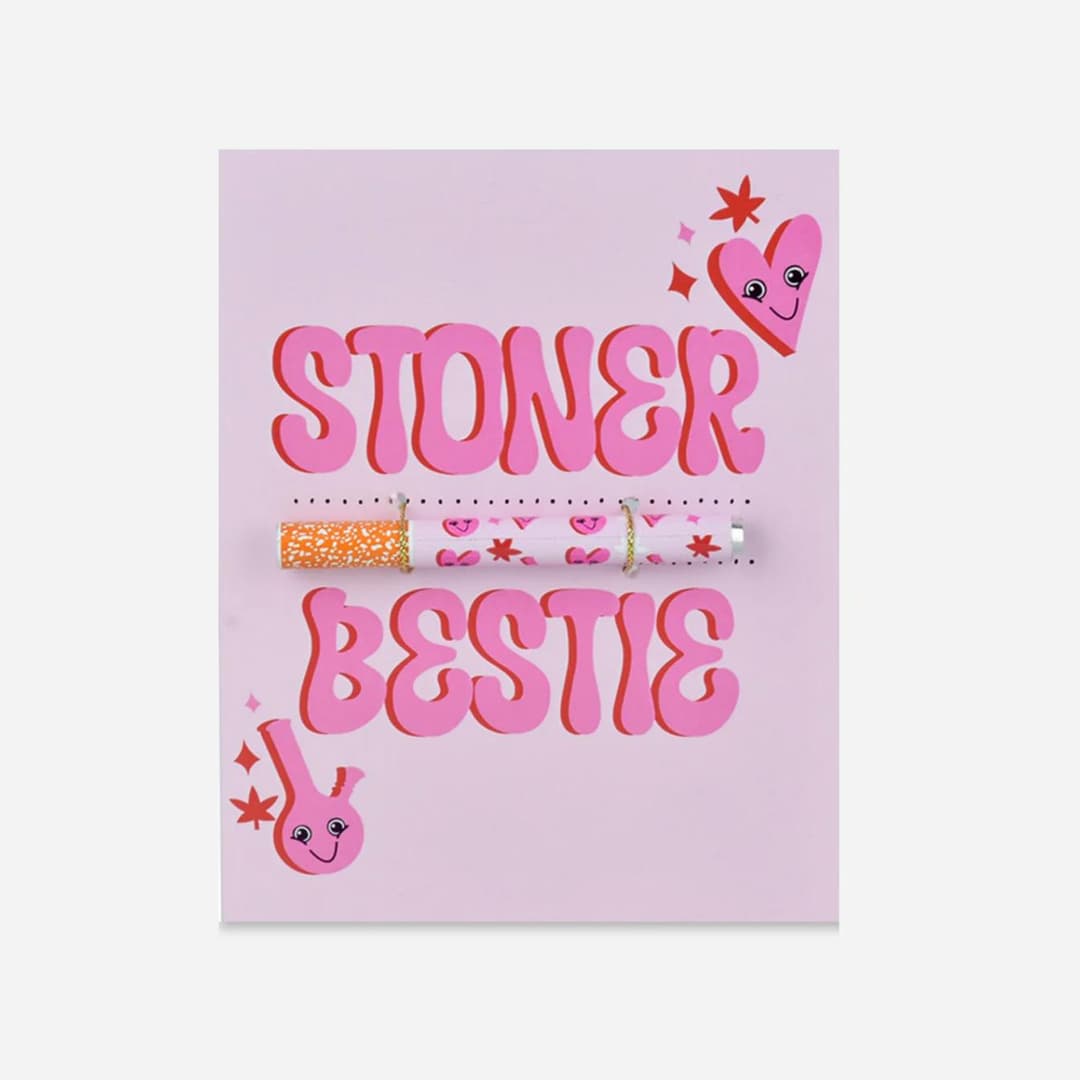 Stoner Bestie Greeting Card w/ One Hitter - KushKards | Treehouse Cannabis
