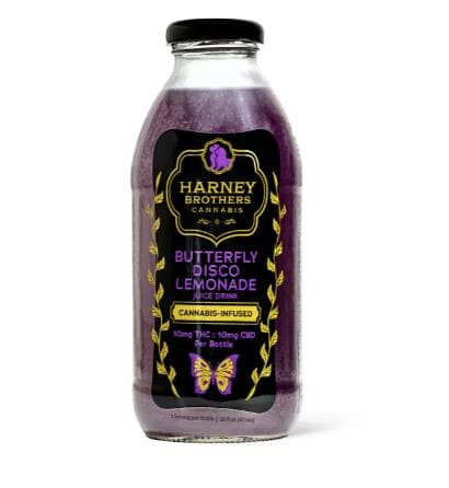 Butterfly Disco Lemonade • 10mg THC / 10mg CBD • 16oz - Harney Brothers Cannabis | Treehouse Cannabis