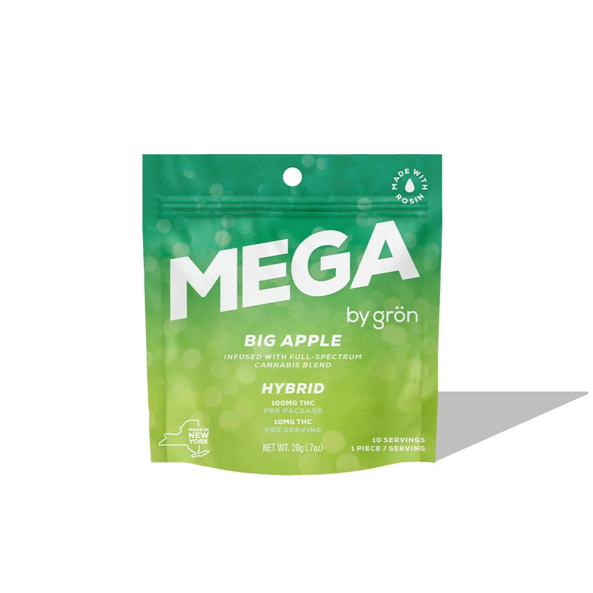 Big Apple Mega Pearl Single Gummy THC: 100mg - Grön