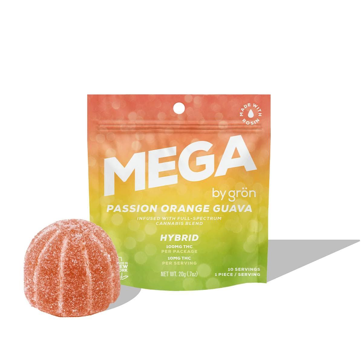 Passion Orange Guava Mega Pearl THC: 100mg - Grön