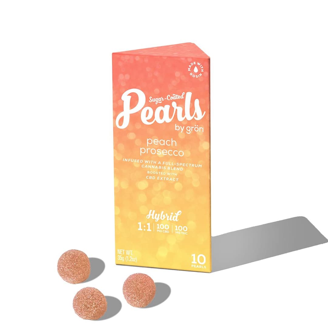 Peach Prosecco Pearls • 1:1 CBD:THC • 10pk - Grön | Treehouse Cannabis