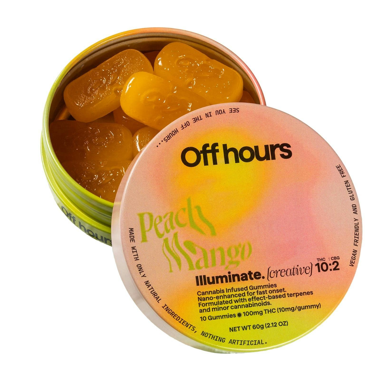 product image for Illuminate Peach Mango Gummies 10 Pack THC: 100mg