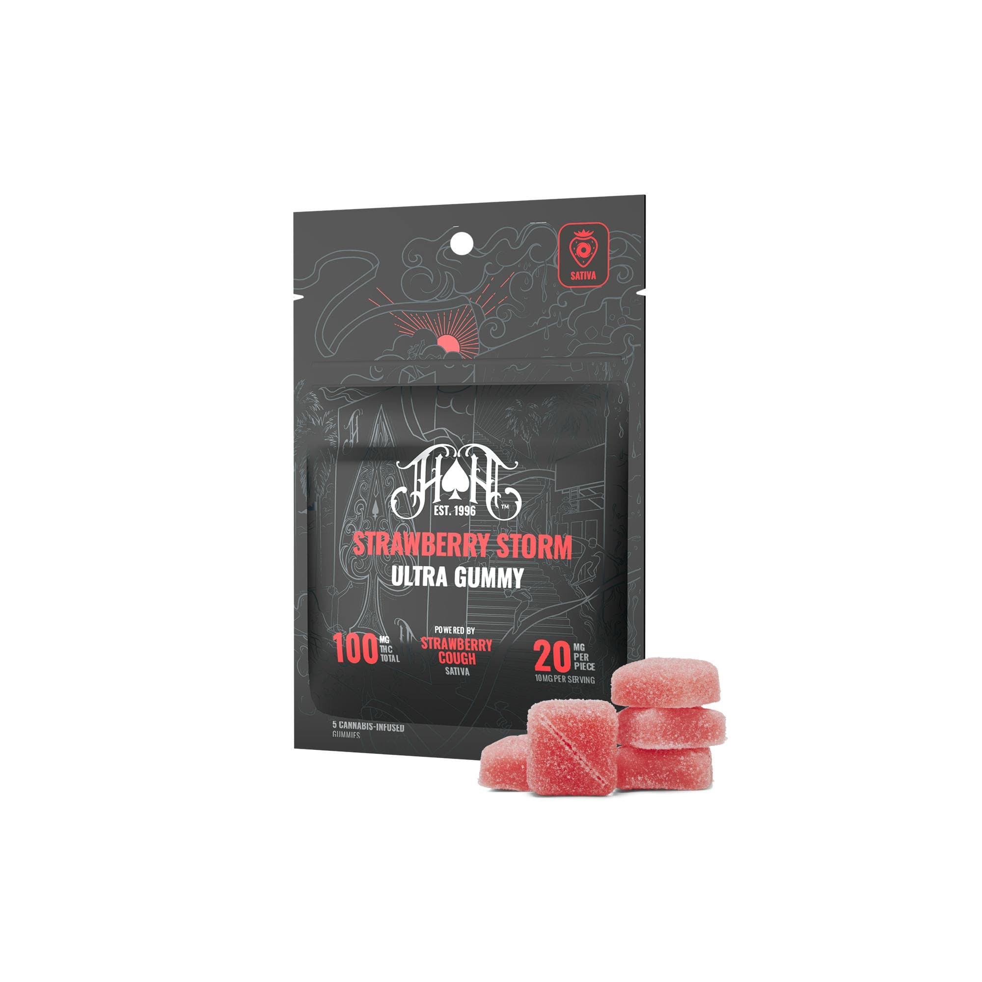 product image Strawberry Storm Ultra Gummies | 5 pack | 100mg