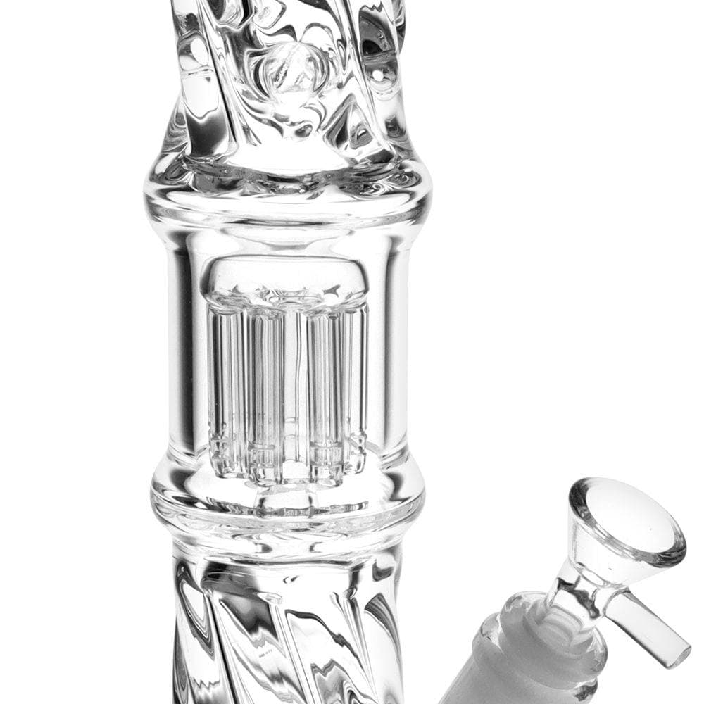 Translucent Twisty Jellyfish Perc Straight Glass Water Pipe 13.75" - 